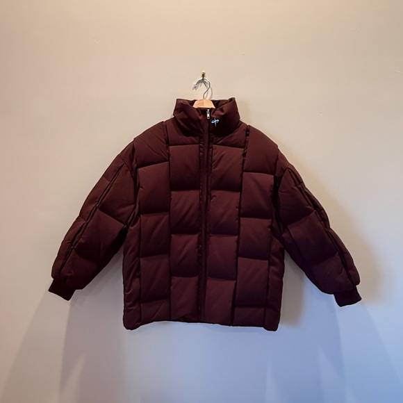 SANTO STUDIO Other - Milazzo Basketweave Quilted Puffer Jacket - Large - Maroon NWT (Retail $500)